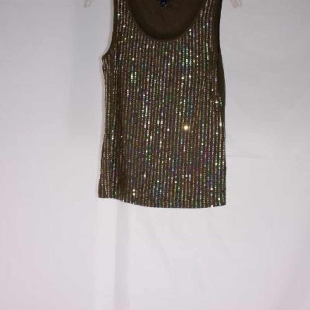 Chaps Glittering Sequin Tank Top